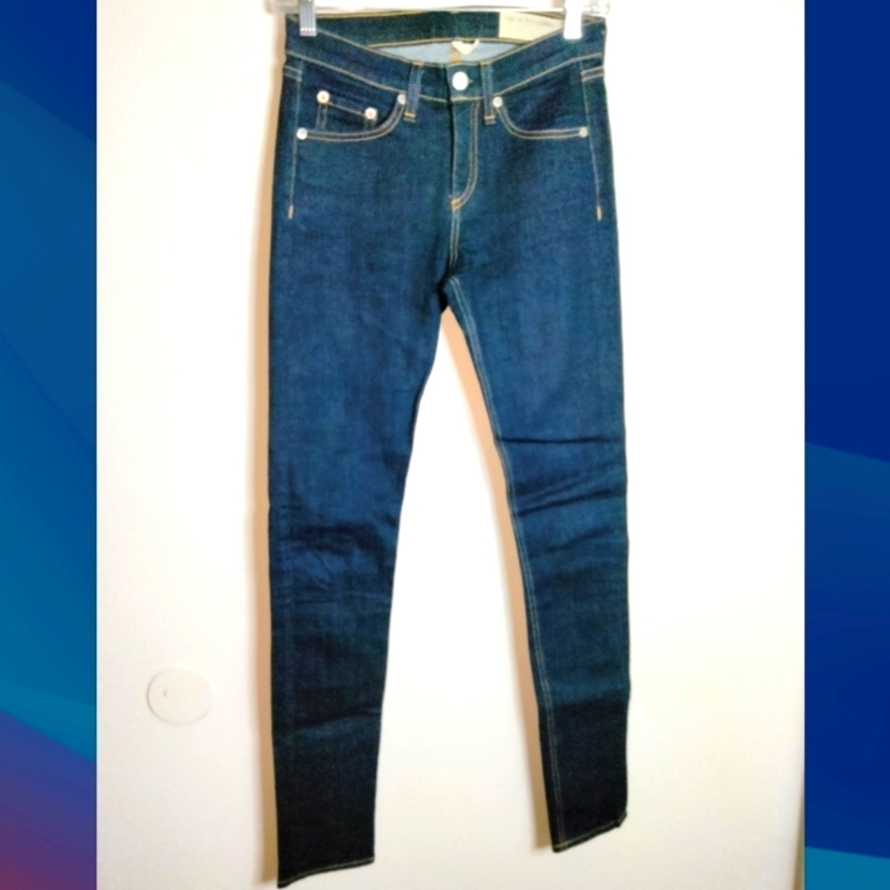 Rag & Bone (Size 25) Dark (Navy) Heritage High Rise Skinny Denim Jeans